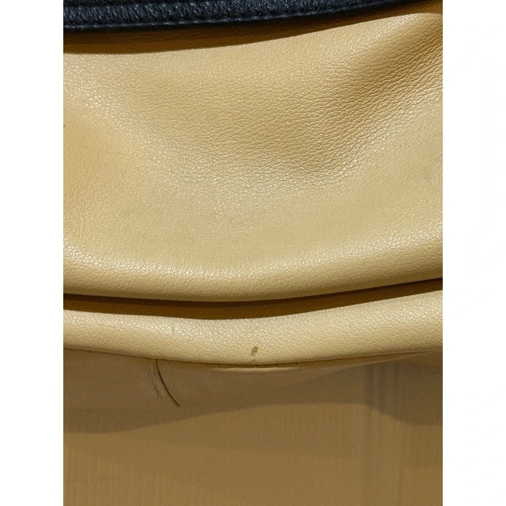 Emma Fox Leather Colorblock Satchel Backpack Beige Black Red Gold Turn Lock